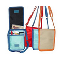 420D Polyester Shoulder Bag w/ Contrast Trim & Velcro Closure